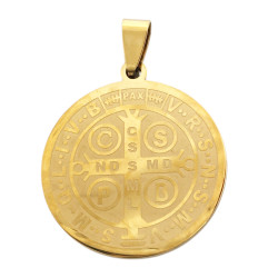 DORADO 18MM SAN BENITO MEDALLA LASER LISA C/ ESPESOR DIJE