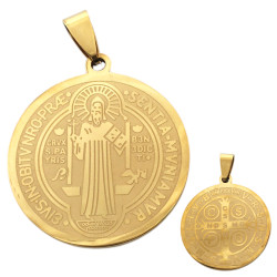 DORADO 18MM SAN BENITO MEDALLA LASER LISA C/ ESPESOR DIJE