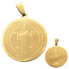 DORADO 18MM SAN BENITO MEDALLA LASER LISA C/ ESPESOS DIJE