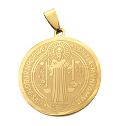 DORADO 30MM SAN BENITO MEDALLA LASER LISA C/ ESPESOR DIJE