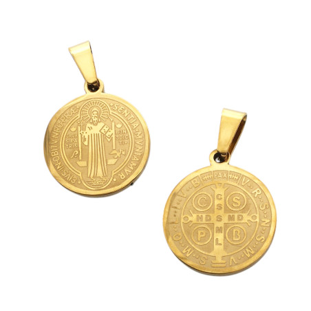 DORADO 18MM SAN BENITO MEDALLA LASER LISA C/ ESPESOR DIJE