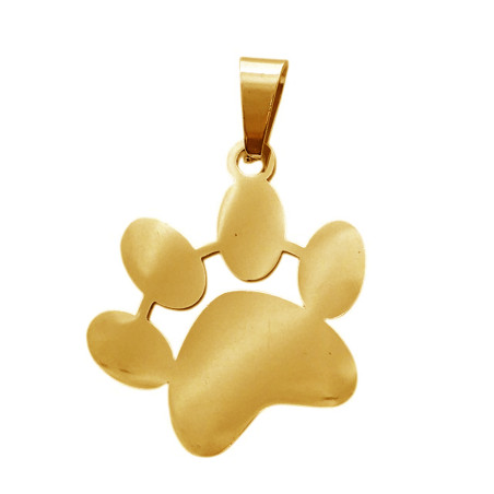 DORADO 19*17MM HUELLA MASCOTA SE PUEDE GRABAR DIJE