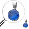 AZUL MINI REDONDO CUBIC FACETADO EN BASE DIJE