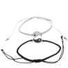 2 UNIDADES HILO YING Y YANG PARA COMPARTIR BLANCO / NEGRO PULSERA / TOBILLERA