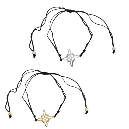 2 UNIDADES HILO NUDO DE BRUJA ACERO / DORADO PULSERA / TOBILLERA