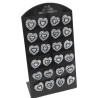 BLISTER X12 PARES CORAZON DENTRO DE CORAZON C/ MUCHOS STRASS CRISTAL AROS
