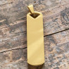 DORADO 12*40MM PREMIUM RECTANGULO EXTREMOS CURVOS MAS GRUESO Y PULIDO A ESPEJO EN AMBAS CARAS IDENTIFICACION P/ GRABAR DIJE