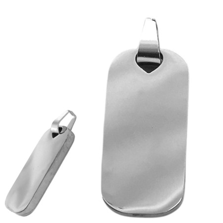 14*29MM PREMIUM RECTANGULO EXTREMOS CURVOS MAS GRUESO Y PULIDO A ESPEJO EN AMBAS CARAS IDENTIFICACION P/ GRABAR DIJE