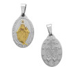 BICOLOR 13*19MM VIRGEN MEDALLA MILAGROSA C/ RELIEVE OVALADA AMBAS CARAS DIJE