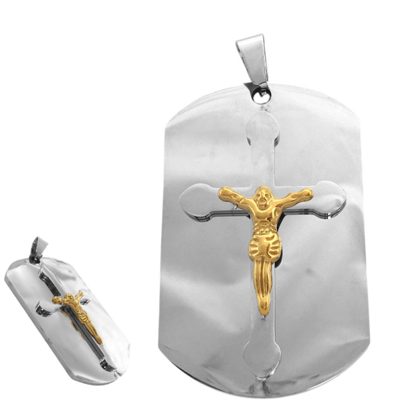 PREMIUM 31*50MM CRUZ C/ JESUS MAS GRUESO Y PULIDO A ESPEJO EN AMBAS CARAS P/ GRABAR DIJE