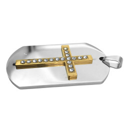 PREMIUM 31*50MM CRUZ C/ STRASS MAS GRUESO Y PULIDO A ESPEJO EN AMBAS CARAS P/ GRABAR DIJE