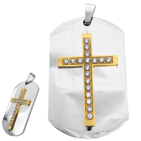 PREMIUM 31*50MM CRUZ C/ STRASS MAS GRUESO Y PULIDO A ESPEJO EN AMBAS CARAS P/ GRABAR DIJE