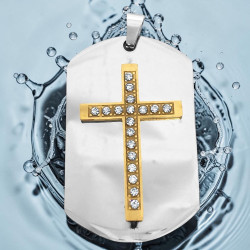 PREMIUM 31*50MM CRUZ C/ STRASS MAS GRUESO Y PULIDO A ESPEJO EN AMBAS CARAS P/ GRABAR DIJE