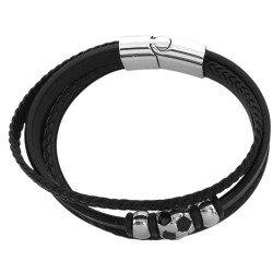 CUERO QUINTUPLE FUTBOL ACERO CIERRE IMANTADO C/ TRABA PULSERA