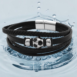 CUERO QUINTUPLE FUTBOL ACERO CIERRE IMANTADO C/ TRABA PULSERA