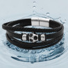 CUERO QUINTUPLE FUTBOL ACERO CIERRE IMANTADO C/ TRABA PULSERA