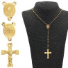 DORADO 4 MM CRUZ C/ JESUS ACERO QUIRURGICO ROSARIO