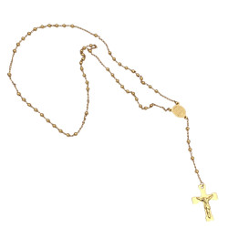 DORADO 4 MM CRUZ C/ JESUS ACERO QUIRURGICO ROSARIO