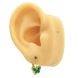 DORADO x6 PARES MARIPOSAS 6 COLORES DISTINTOS C/ BORDE BOLITAS ARO