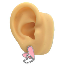 X4 PARES 2 CORAZON UNO DE STRASS Y OTRO COLOR SURTIDO ARO