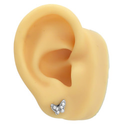 1 PAR MARIPOSAS C/ 6 PERLAS ARO