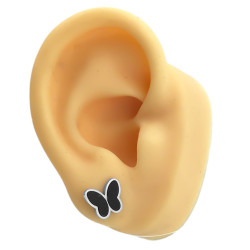 LISTER x12 PARES MARIPOSAS BLANCAS Y NEGRAS ARO