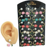 DORADO BLISTER x12 PARES PERLA Y TULIPANES 6 COLORES ARO