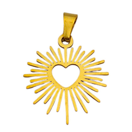 DORADO SAGRADO CORAZON DE JESUS SOL RADIANTE DIJE