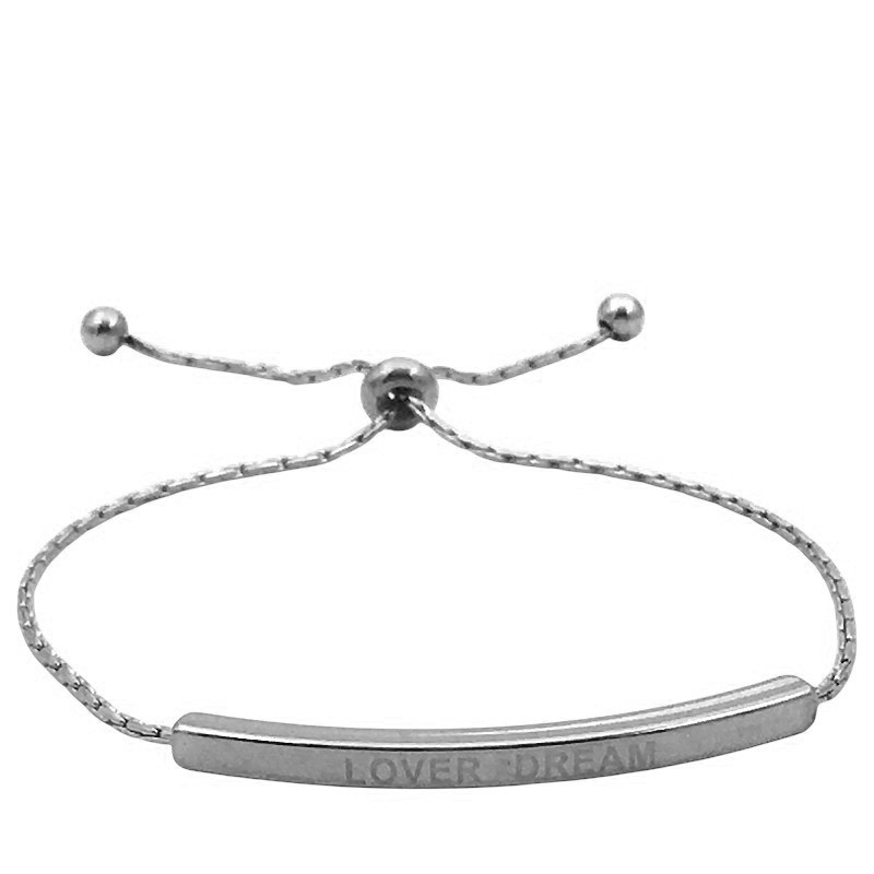 CHAPA CURVA 3*39MM LOVER DREAM C/ BOLITAS REGULABLE  P/ GRABAR IDENTIFICACION PULSERA