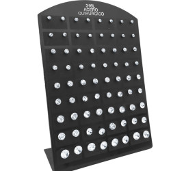 BLISTER X36 PARES SURTIDOS STRASS 3-4-5-6 MM CRISTAL ARO