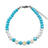 ARGENTINA C/ 3 ESTRELLAS CUENTAS FACETADAS 6MM 21+4CM PULSERA / TOBILLERA