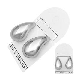2 PARES GOTA MINI 3D 6.5*13MM PLASTICO BAÑADO UNO PLATEADO Y OTRO DORADO AROS