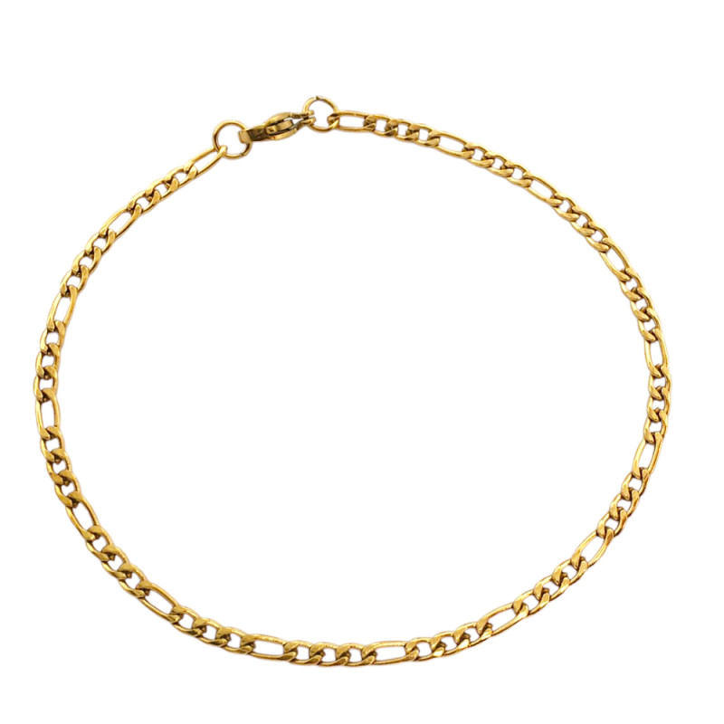 DORADO FIGARO PLANA 0.8NK (2.8MM)- 18CM PULSERA