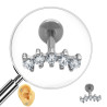 UNIDAD MINI (3.5*9MM) CINCO CUBIC ZIRCON HELIX TREPADOR ROSCA INTERNA PIERCING
