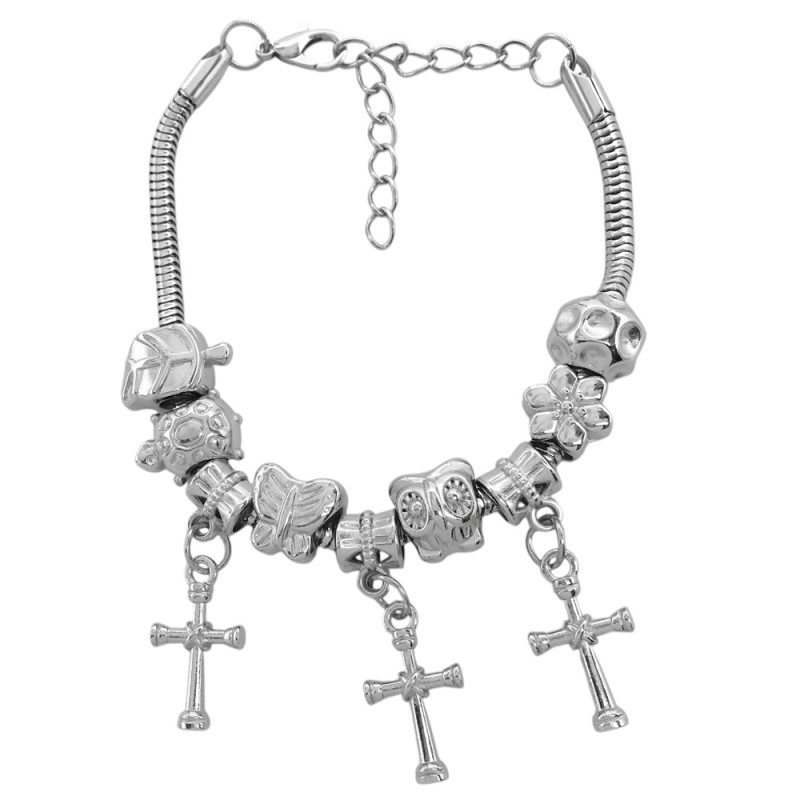 TIPO PANDORA TRES CRUCES 3.4MM - 17+4CM FANTASIA FINA PULSERA