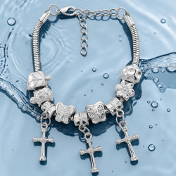 TIPO PANDORA TRES CRUCES 3.4MM - 17+4CM FANTASIA FINA PULSERA