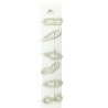 BLISTER X6 UNIDADES FORMAS CON PERLAS HEBILLA BROCHE
