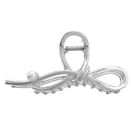 BROCHE MOÑO GRANDE C/ PERLA PLATEADO COCODRILO