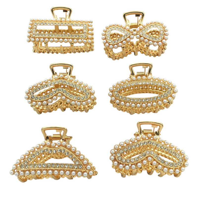 DORADO PACK X6 UNIDADES FORMAS C/ PERLAS COCODRILO