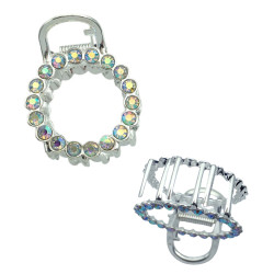BLISTER X12 UNIDADES CIRCULOS MEDIANOS 3.5CM C/ STRASS AB TORNASOLADOS COCODRILO