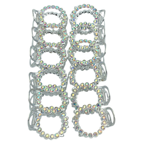BLISTER X12 UNIDADES CIRCULOS MEDIANOS 3.5CM C/ STRASS AB TORNASOLADOS COCODRILO
