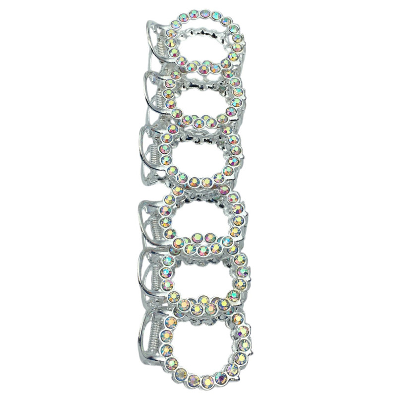 PACK X6 UNIDADES CIRCULOS MEDIANOS 3.5CM C/ STRASS AB TORNASOLADOS COCODRILO