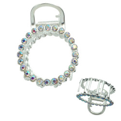PACK X6 UNIDADES CIRCULOS GRANDES 5CM C/ STRASS AB TORNASOLADOS COCODRILO
