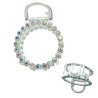 PACK X6 UNIDADES CIRCULOS GRANDES 5CM C/ STRASS AB TORNASOLADOS COCODRILO