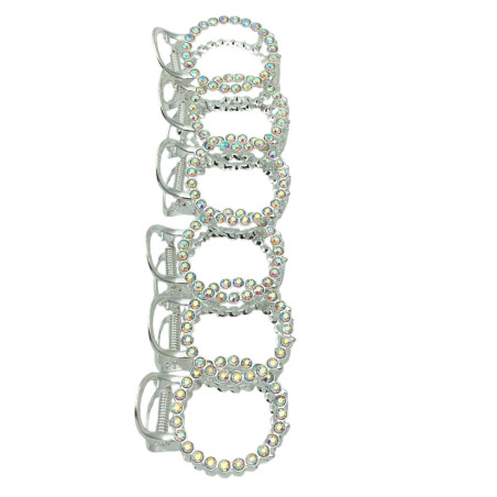 PACK X6 UNIDADES CIRCULOS GRANDES 5CM C/ STRASS AB TORNASOLADOS COCODRILO