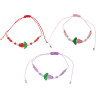 PACK X3 UNIDADES HILO TULIPANES 3 TRES COLORES SURTIDOS REGULABLE PULSERA / TOBILLERA