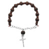 PULSERA MADERA OSCURA DENARIO ELASTIZADO FANTASIA FINA PULSERA
