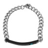 CHAPA NEGRA CURVA 7*45MM ONE LIFE P/ GRABAR IDENTIFICACION PULSERA