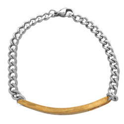 CHAPA DORADA CURVA 5*48MM ONE LOVE P/ GRABAR IDENTIFICACION PULSERA