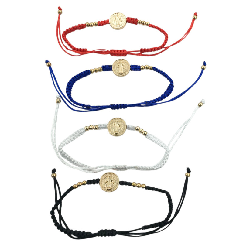 DORADO 4 UNIDADES HILO SAN BENITO Y BOLITAS 4 COLORES SURTIDOS PULSERA / TOBILLERA